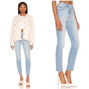 MOTHER High Waisted Looker Ankle Fray